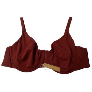 SKIMS Cotton Jersey T-Shirt Underwire Bra Sangria 44DDD